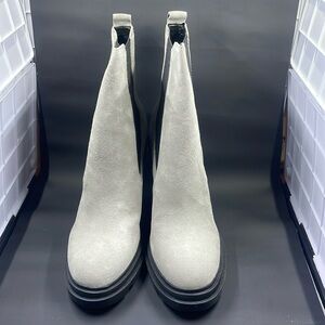 Women’s suede ankle heeled booties